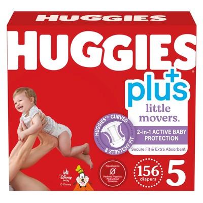 Huggies Plus Diapers Size 5 (27+ Pounds), 156 Count