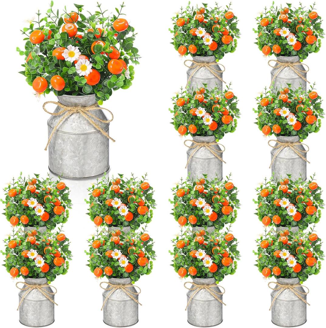 12 Sets Fake Orange Daisy Table Centerpiece Cutie Baby Shower Decor