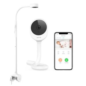 NETVUE Peekababy Baby Camera Monitor, Wireless Baby Monitor with Camera & Audio, 4-in-1 Crib Mount, Smart App, Sleep Analysis & Two-Way Talk (White)