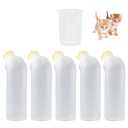 5Pack Kitten Bottle for Nursing Puppy Milk Kitten Bottles Feeding Kit Silicone Nipple for Newborn Pets Kittens, Puppy,Squirrel (Yellow)