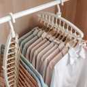 Space Saving Hangers for Closet Organizers and Storage, Heavy Duty White Plastic Clothes Hanger for Shirt Sweater,Collapsible Hanger Holder Stacker,College Dorm Apartment Home Essential, 2 Pack