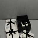 Cholemy Black Valentine Velvet 5 Pcs Square Gift Boxes with Lid and Ribbon Assorted Size Nesting Decorative Box Wrap for Present Wedding Graduation Birthday Anniversary Party Favor