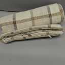 UGASA Decorative Square Throw Pillow Cases Classic Retro Checkered Plaids Cotton Linen Cushion Cover with Invisible Zipper Closure for Sofa, 18 x 18 Inch Set of 2, Natural + Beige