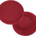 uxcell 2 Pack Stool Covers Round, 11-14 Inch Bar Stool Covers Washable Dustproof Slipcover Seat Cushion with Elastic for Bar Kitchen Living Room Decor, Wine Red