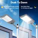 2PCS 10500W Solar Street Light, 650000LM 7000K Commercial Solar Parking Lot Light Dusk to Dawn, IP67 Waterproof with Motion Sensor & Remote, Ideal for Farm Ranch Driveway Yard Garage Small Business