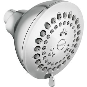 Moen Adler Chrome 3.5-Inch 4-Function Showerhead with various High-Pressure Options, Pressure Boosting Shower Head, 23026
