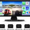 1080P Backup Camera System Kit with CarPlay,10.36" Touch Screen Reversing Monitor with Record Function,Night Vision DVR,IP68 Waterproof,Reverse/Side View Camera for RV/Semi Box Truck(12-36V)