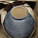 Large Black Ceramic Vase, 10.8" H, Black Bronze Glaze