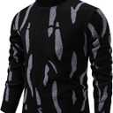 Mylldey Mens Turtleneck Sweaters Cable Knit Long Sleeve Men's Pullover Sweaters (Large, Black)
