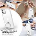 Magnetic for iPhone 11 Case with Ring Stand, [10 FT Drop Protection] [Velvety Touch] Slim Translucent Matte Back Shockproof Phone Case for iPhone 11 6.1'', Frosted White