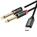 Devinal USB C to 1/4" inch Audio Cable, Type C to Dual 6.35mm TRS Stereo Aux Cord Y Splitter for Smartphone, Tablet, Laptop Link Amplifier, Mixing Console Mixer, Speaker, 10 Feet