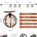 8.5Ft Outdoor Decorative Patio Lights, 10L Beaded Copper Wire Ball Style Lantern Lights, Connectable Weather-Resistant Indoor Outdoor Boho String Lights for Home Pergola Campings Porch Party Backyard