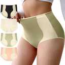 Annenmy High Waist Underwear For Women Seamless Slight Tummy Control Panties No Show No Curling Butt Lifting Underwear 4 Pack Size M