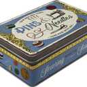 Nostalgic-Art Retro storage tin box flat, 84.5 oz, Pins & Needles Sewing Box  Gift idea for your home, metal can with lid, vintage design