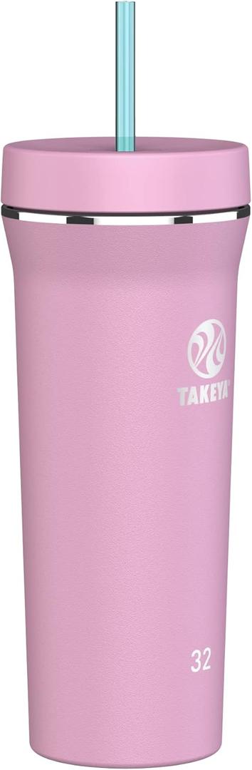 Takeya 885395524580 Standard Straw Tumbler Pink Lavender 32oz (Multicolor)