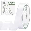 woric Double Faced White Ribbon 1 inch 60 Yards Gift Satin Ribbon for Wedding Mother's Day Decor Hair Bows Crafts Bridal Shower Bridesmaid Gifts Wrapping