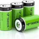 Taken 4 Pack 123 Batteries Lithium 3.7V CR123 Batteries [CAN BE RECHARGED] Compatible with Arlo Cameras (VMC3030/VMK3200/VMS3330/3430/3530), Flashlight, Microphone