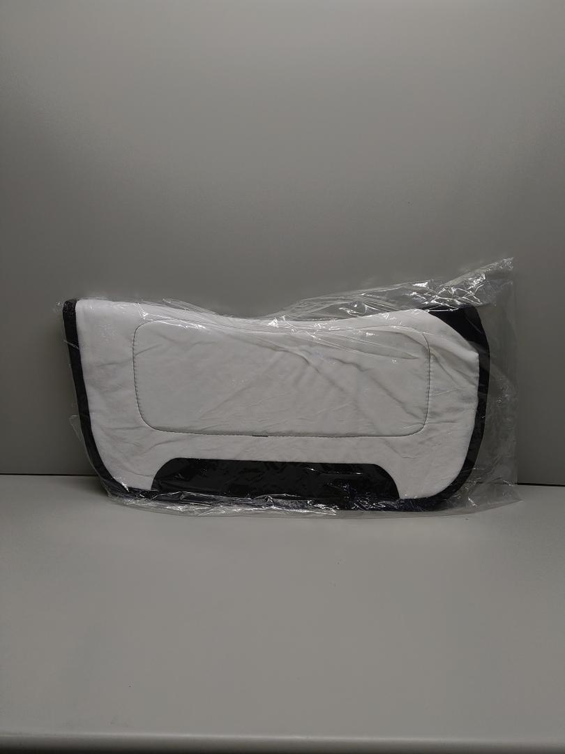 equi- tech Square Contour Trail Pad with Breathable Non-Slip Tacky Too Bottom - Durable Shock-Absorbing Stain & UV Resistant Horse Saddle Pad with Spine Relief Channel - 30" L x 30" D, White Microsuede