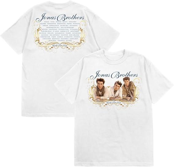 Jonas Brothers Unisex Adult Jonas Brothers Official Merch Lines Vines T-Shirt, Size: M