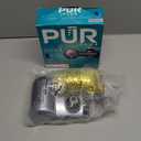 PUR Plus Horizontal Faucet Mount Filtration System with 3-in-1 Lead Reducing Filter, Water Filter for Sink, Lasts 100 Gallons, Compatible with Sinks with External Aerators, Metallic Grey