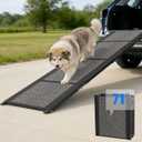 Dog Ramp for Car 71" L x 17" W, Foldable Pet Ramp for Large Dogs with Non-Slip Rug Surface, Portable Dog Car Ramp for SUV, Truck & Vehicle, Heavy-Duty Aluminum Pet Loading Ramp Supports 250 lbs