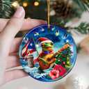 5 x Puerto Rico Christmas Ornament 2025, Double Sided Ceramic Ornaments for Christmas Tree Decorations, for Women and Men, Holiday Coqui Frog Puerto Rico Ornaments