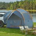 JOYTUTUS SUV Tent for Camping with Rainfly, Double Door Design Car Tent with Aluminum Poles, SUV Tailgate Tent with Waterproof PU2000mm Double Layer for 4-8 Person, Orange