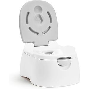 Munchkin 3-in-1 Multistage Potty Seat | Training Seat, Potty and Removable Safety Step Stool for Toddlers, Kids and Babies | Grey