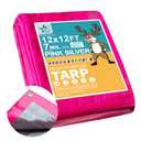 STARPYNG-7 Mil Pink/Silver 12x12 Feet Tarp-Multifunctional Waterproof Tarpaulin-Waterproof, UV Resistant, Rip and Tear Resistant, Poly Tarpaulin with Reinforced Edges for Cover