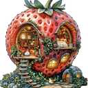 Wooden Puzzles for Adults - Strawberry Hut Wooden Puzzle, Unique Shaped Wood Jigsaw Puzzle for Adults, Wood Puzzles Adult, Gifts for Family, Wall Art Home Decor (170pcs 11.4 * 10.5in M)
