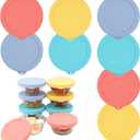 8 Packs Silicone Replacement Lids for Pyrex and Anchor Hocking Glass Custard Cups (6oz), Reusable Silicone Food Covers, Dishwasher/Freezer/Microwave Safe (Cups NOT Included)