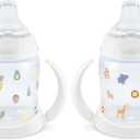 NUK Learner Cup, 6+ Months, Fun Fruits and Animals, Collection, 5 Oz, Pack of 2 BPA Free, Soft Spout, Spill Proof Sippy Cup