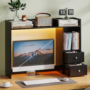 ChooChoo Desktop Bookshelf with LED Lights and 4 Shelves