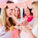 VitalCozy 2 Pcs Felt Peach Color Scallop Pennant Banner 13 feet Party Garland Including Excess Cord Happy Birthday Baby Shower Wedding Nursery Classroom Decorations