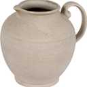 Creative Co-Op Stoneware Pitcher with Reactive Glaze, Cream