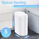 jinligogo 5 Gallon Bathroom Trash Can with Lid, Automatic Motion Sensor White Trash Can, Touchless Slim Waterproof Garbage Bin for Kitchen, Bedroom, Office, and Bathroom