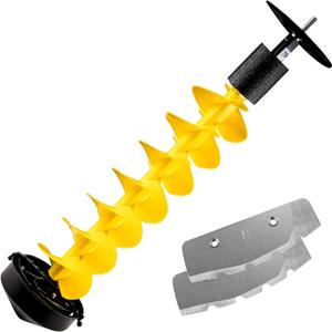 PPOLB Ice Auger Bit, 8'' Ice Augers for Ice Fishing, Ice Fishing Auger with Universal Adapter & Top Plate