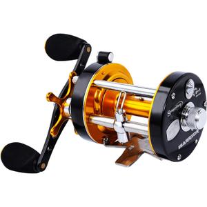 Sougayilang Fishing Reels Round Baitcasting Reel - Conventional Reel - Reinforced Metal Body and Supreme Star Drag (Warrior6000, Right Hand-Golden-Black) Sougayilang Fishing Reels Round Baitcasting Reel - Conventional Reel - Reinforced Metal Body and Supreme Star Drag (Warrior6000, Right Hand-Golden-Black)