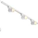 Plug in Track Lighting with Power Cord, 4-Light GU10 Track Lighting Kit with Track Rail, Modern Kitchen LED Track Lighting Fixtures Ceiling Wall Spot Light, 13FT Plug Cord, White (No Bulbs)