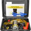 FACFUEL 12/24V 100W Marine Engine Oil Extractor Pump, Upgraded Anti-Kink Hose, High Flow Oil Change Pump, Transmission Fluid Transfer Pump for Automotive, Boats, Jet Ski, Lawn Mowers DIY Oil Transfer