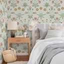 VEELIKE Vintage William Morris Wallpaper Peel and Stick Boho Daisy Floral Wallpaper for Bedroom Bathroom 17.7''x118'' Self Adhesive Removable Flower Wall Paper Floral Contact Paper for Cabinets Drawer