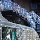 Outdoor Icicle Lights for Outside,9.8FT String Lights with Remote Timer, Battery Powered Hanging Window Wall Dripping Ice Light Waterproof for House Garden Yard Decor(White)