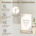 EHWINE 6 Pack Acrylic Sign Holder 4 x 6, Double Sided Gold Picture Frame Stand up Table Top Sign Holders, Clear Display Stand Menu Flyer Holder for Wedding Party