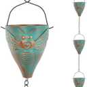giole 10 FT Rain Chain for Outside, Rain Chain with 10 Bee Pattern Cups Adjustable Rain Catcher Chain for Gutters, Eaves, Drainage, Replacement for Downpout