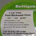 Boltigen 1-1/2'' Pool Backwash Hose, 100 Feet Heavy Duty PVC Pool Drain Hose with Clamps, Lay Flat Water Discharge Filter Pump Hose for Swimming pools, High Pressure Pool Pump Hose,  1.5" ID x 100 FT 
