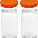 JARMING COLLECTIONS Mason Jars 32 Oz Extra Wide Mouth Glass Jars (Set of 2)