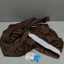 Wish Care 6ft Long Brown Table Skirt for Rectangle Tables - Wrinkle Resistant Polyester Pleated Table Skirting for Parties Weddings Office