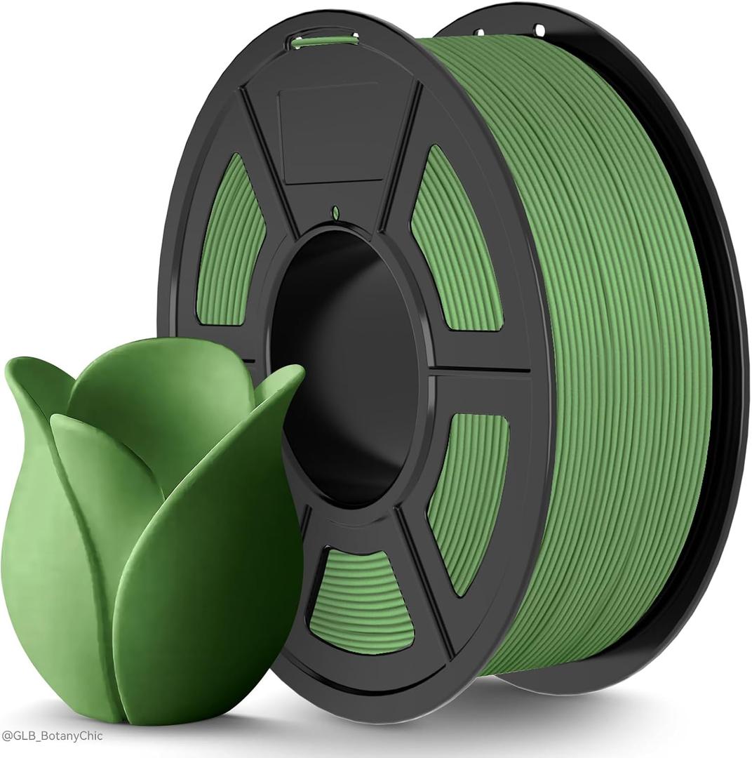 TECBEARS High Speed PLA 3D Printer FilamentMatte PLA Filament 1.75mm for High Speed 50-600mm/s, High Toughness Matte Filament, Olive Green 1KG