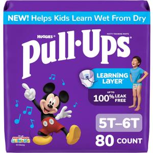 Pull-Ups Boys' Potty Training Pants, Size 5T-6T, 80 Count