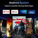 Built-in Battery Portable Projector with WIFI and Bluetooth, Built-in Stand 270 Tilt, 3ft Short Throw for 150" Display, 1080P Supported & 350 ANSI, for Home Outdoor Ceiling and Floor Movie Watching (Black)